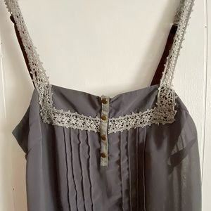 “Blue Kimchi” grey with crochet detail dress, L